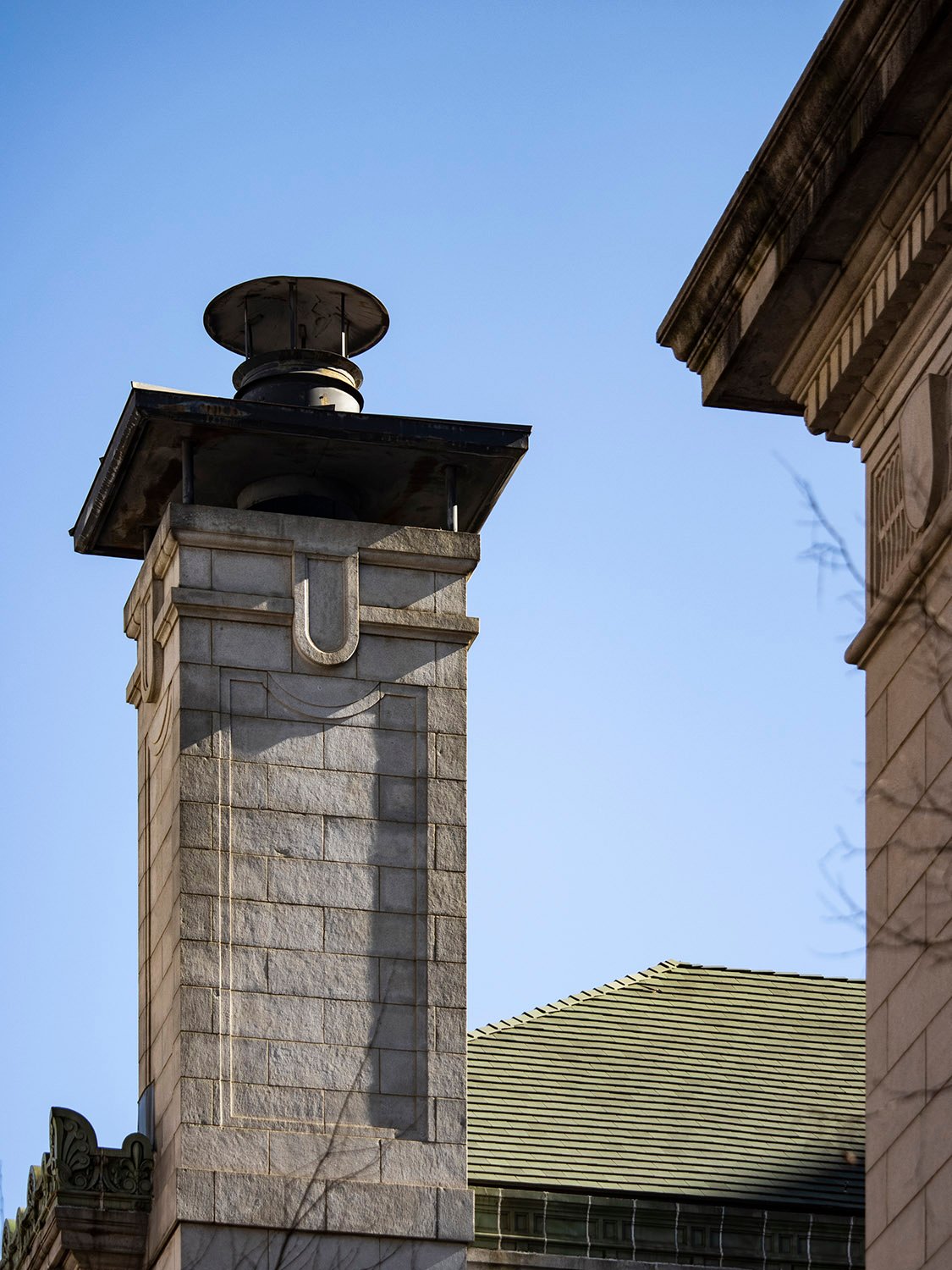 Chimney on the west elevation of the United States Post Office and Courthouse, Atlanta