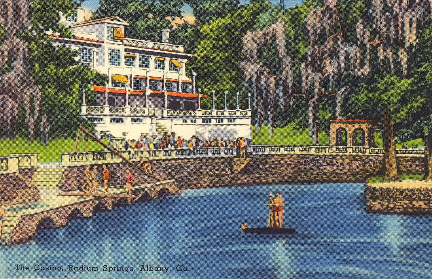 Postcard view of the Casino at Radium Springs, Albany, Georgia