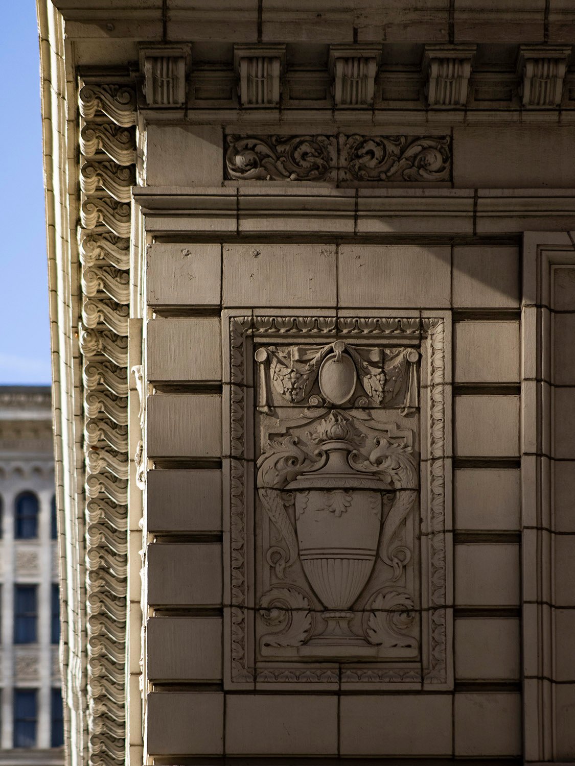 Terracotta panels on the northeast corner of the Winecoff Hotel, Atlanta