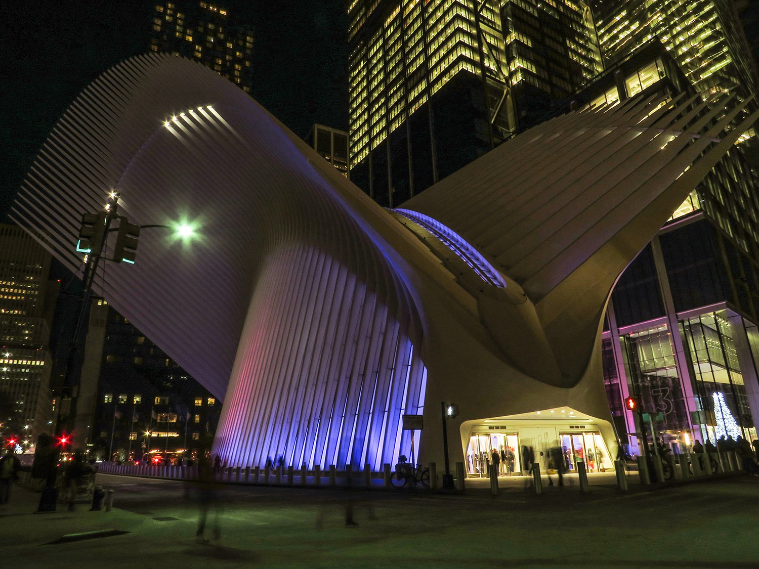 Looking at the World Trade Center Transportation Hub from the west