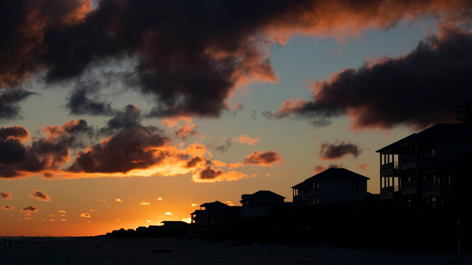 Sunset over the shoreline